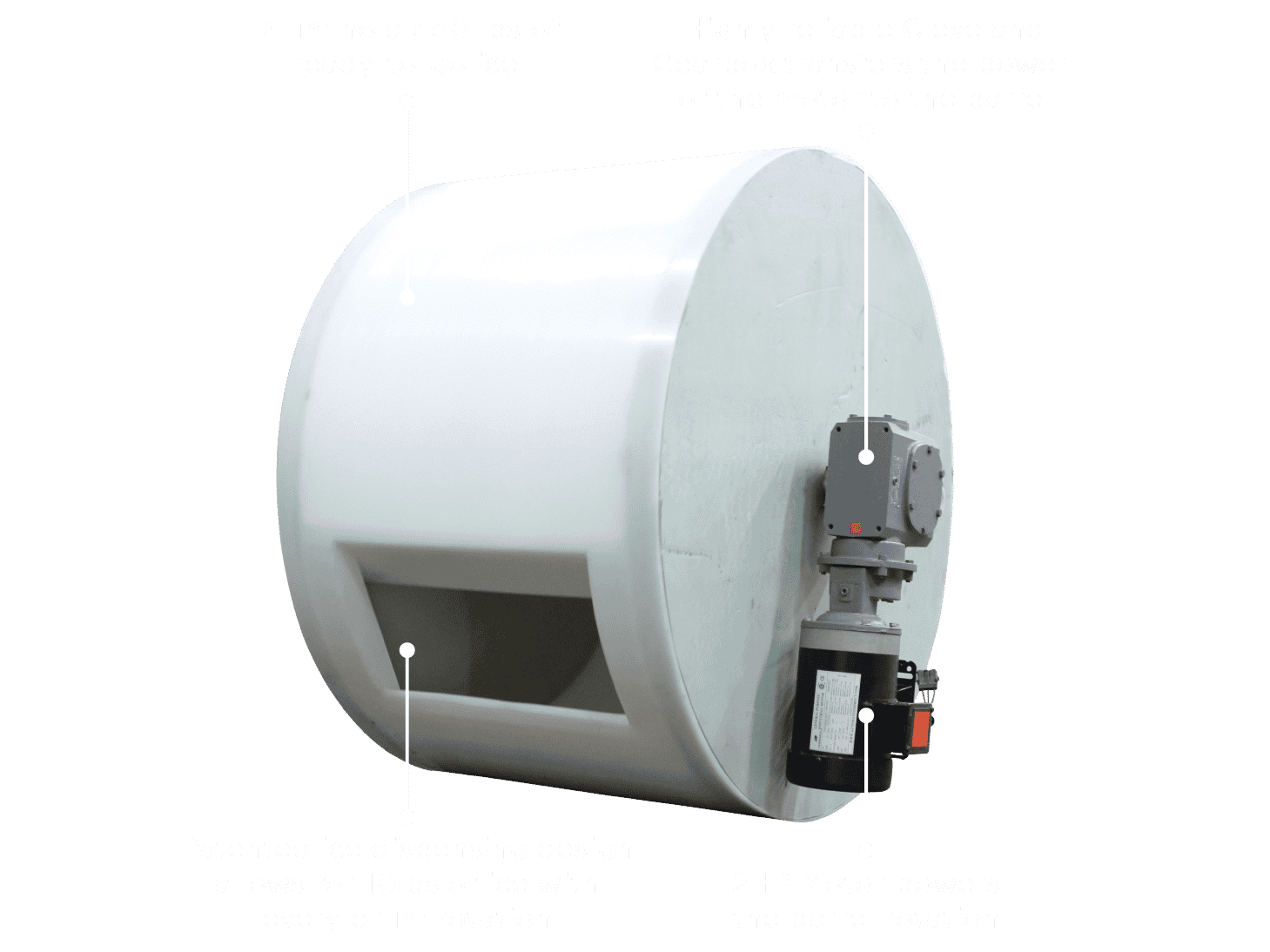 Versavend drum holds 550 lbs of ready-to-go-ice